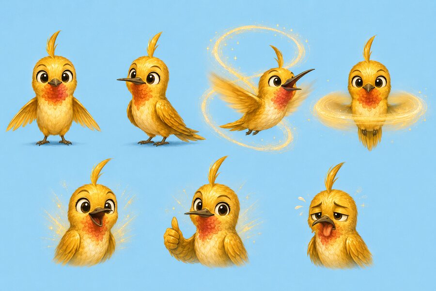 Zip, a tiny golden hummingbird